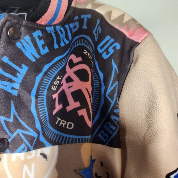 Reason Legend Varsity Jacket medium unisex. Aztec print, skull and cross bones - Picture 7 of 11